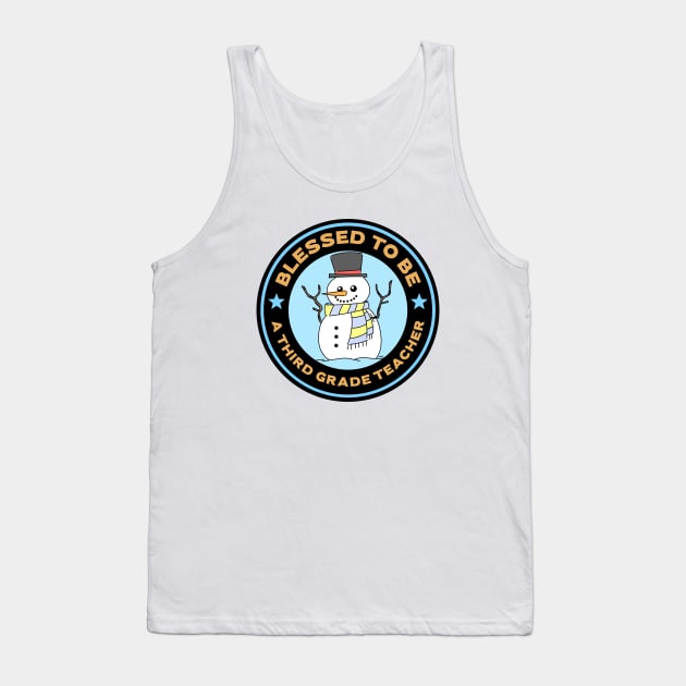 Blessed To Be A Third Grade Teacher Winter Tank Top by Mountain Morning Graphics